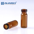 China manufacturer 11mm Crimp autosampler amber glass 1.8ml hplc vial with label for Agilent